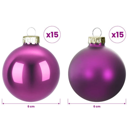 vidaXL Christmas Ball Set 30 pcs Lilac 6 cm Polystyrene