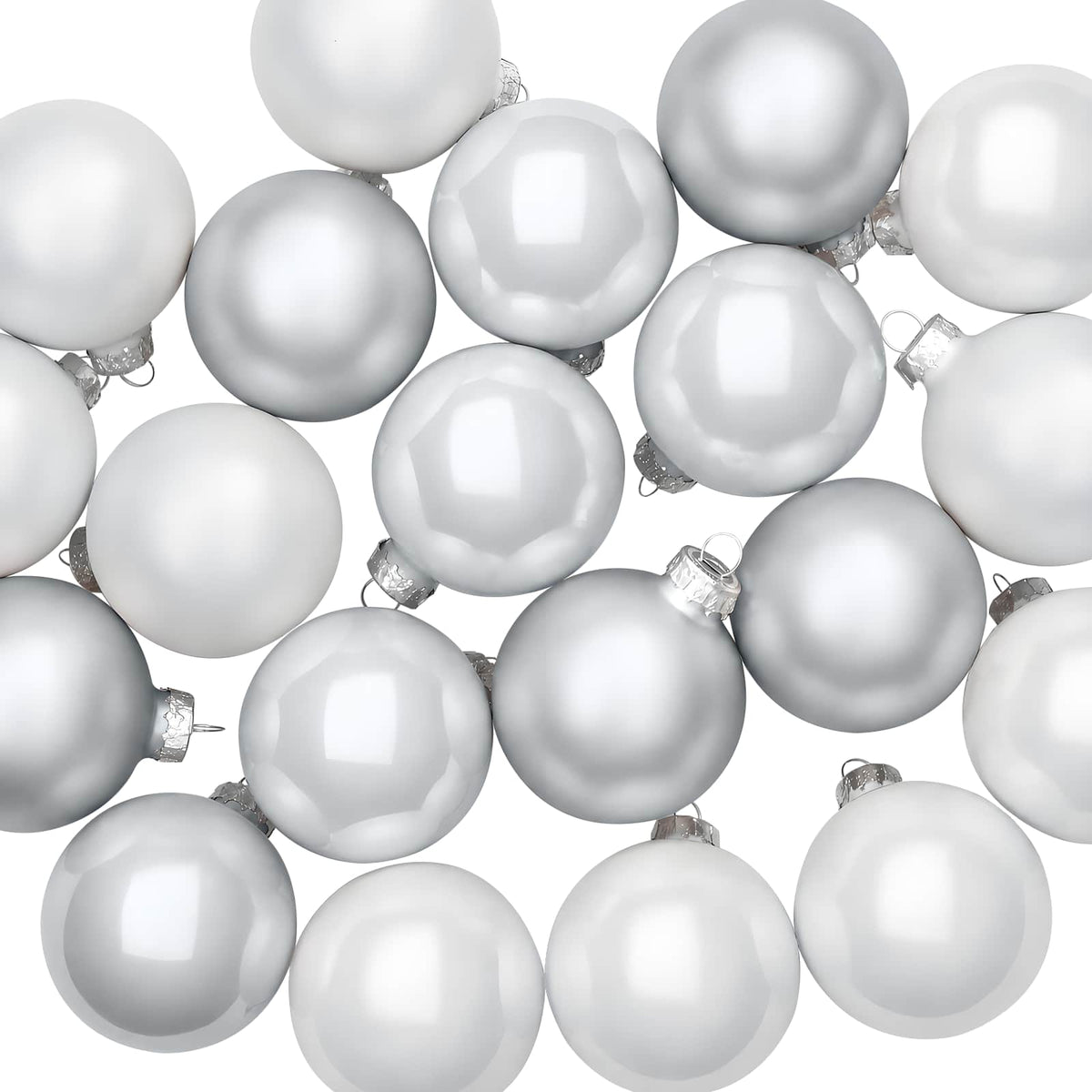 vidaXL Christmas Ball Set 30 pcs Silver and White 6 cm Polystyrene