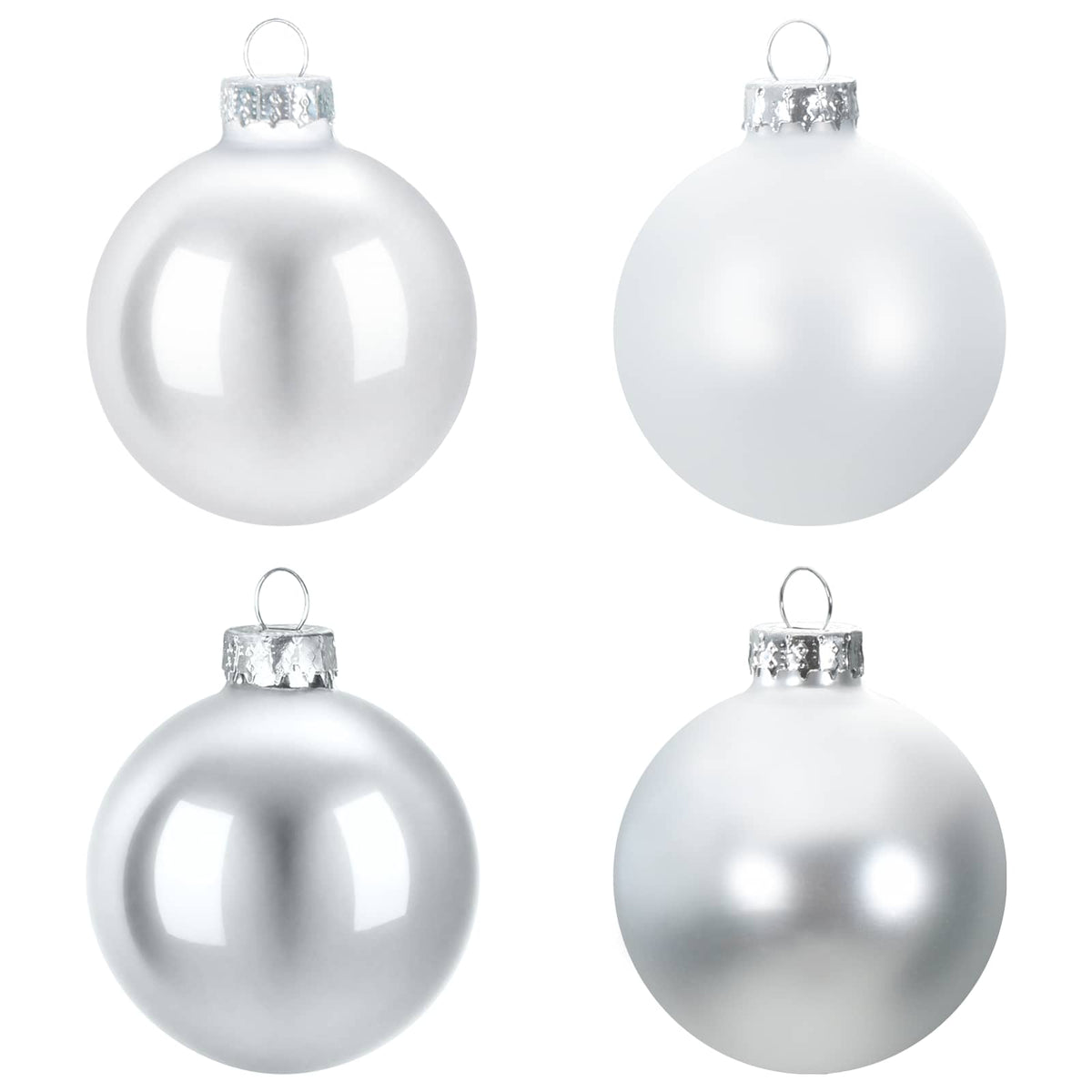 vidaXL Christmas Ball Set 30 pcs Silver and White 6 cm Polystyrene