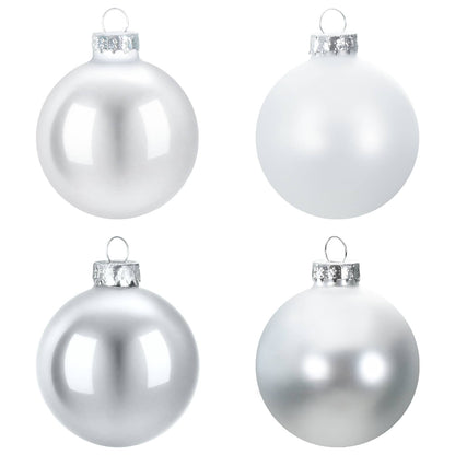 vidaXL Christmas Ball Set 30 pcs Silver and White 6 cm Polystyrene