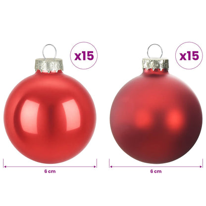 vidaXL Christmas Ball Set 30 pcs Red 6 cm Polystyrene