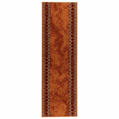 vidaXL Runner Rug FLORNES Woven Orange PP 7 mm