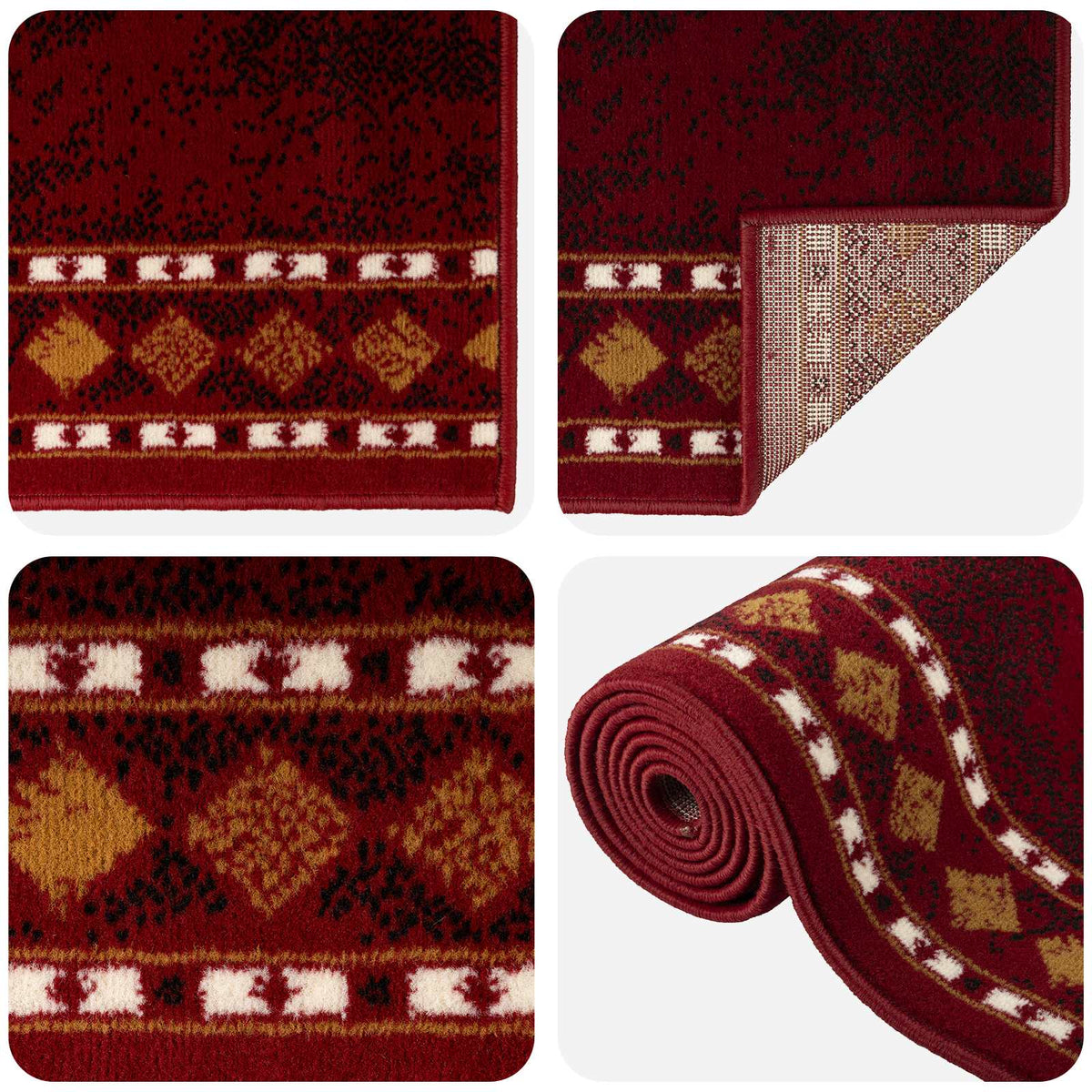 vidaXL Runner Rug FLORNES Woven Red PP 7 mm