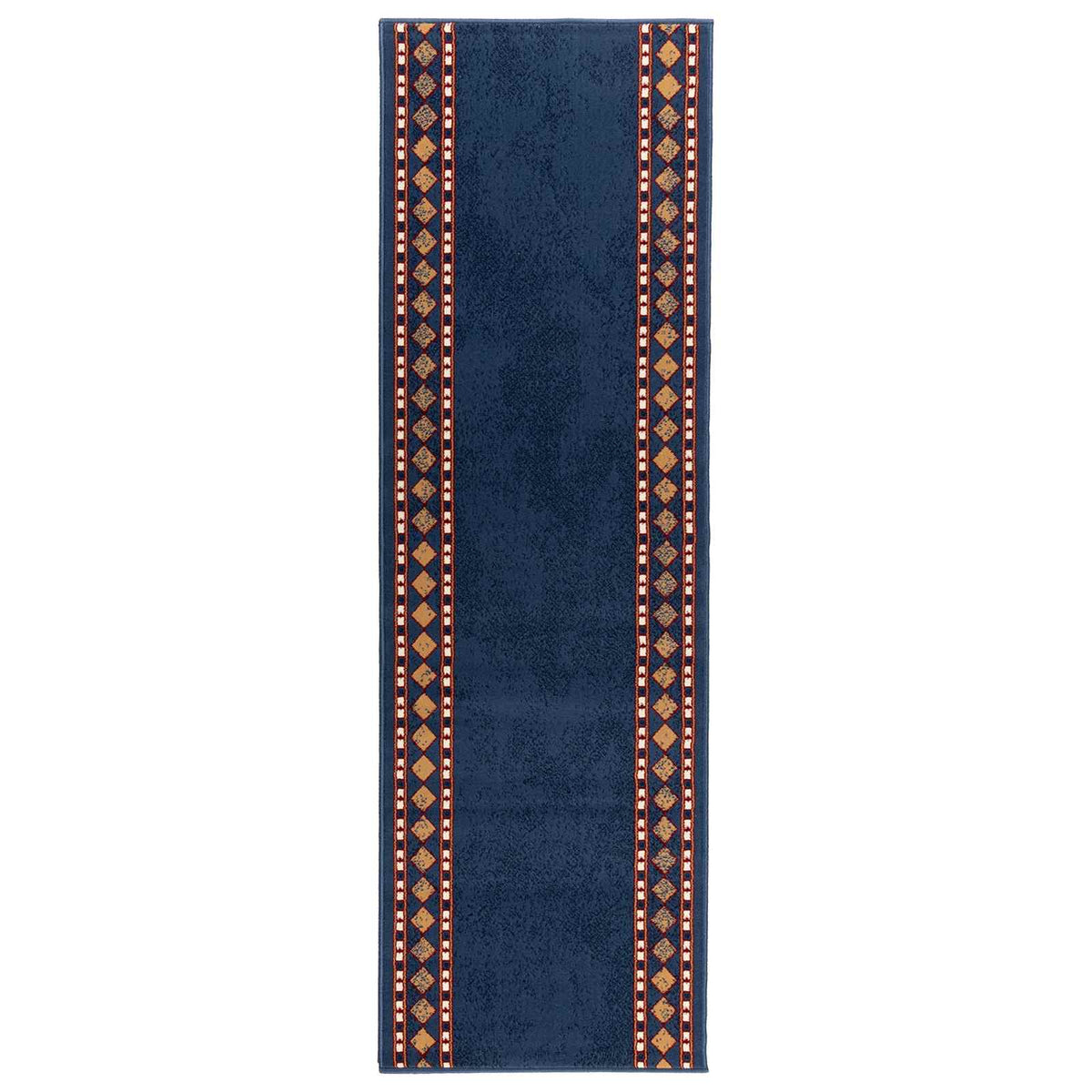 vidaXL Runner Rug FLORNES Woven Blue PP 7 mm