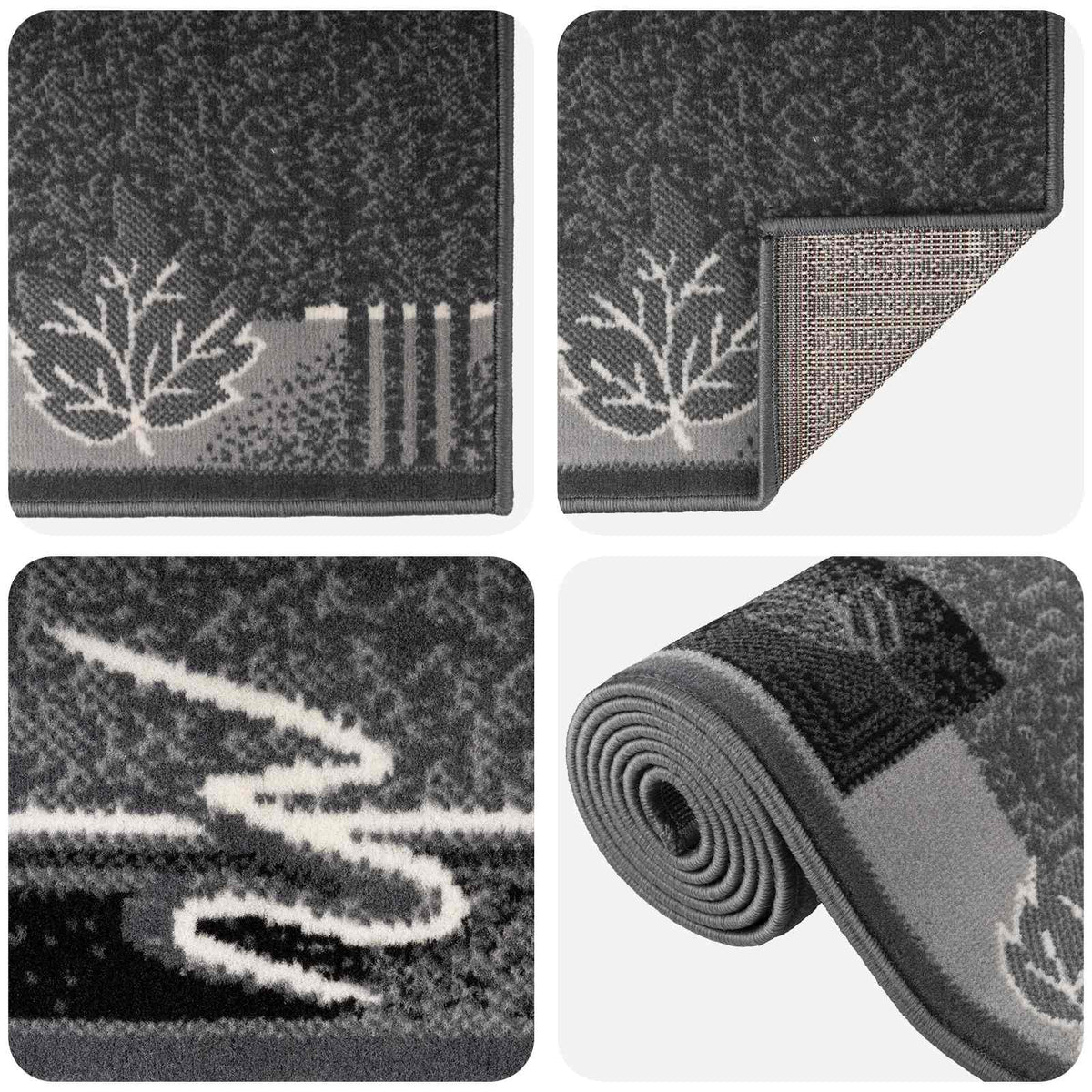 vidaXL Runner Rug FLORNES Woven Grey PP 7 mm