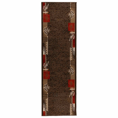 vidaXL Runner Rug FLORNES Woven Brown PP 7 mm