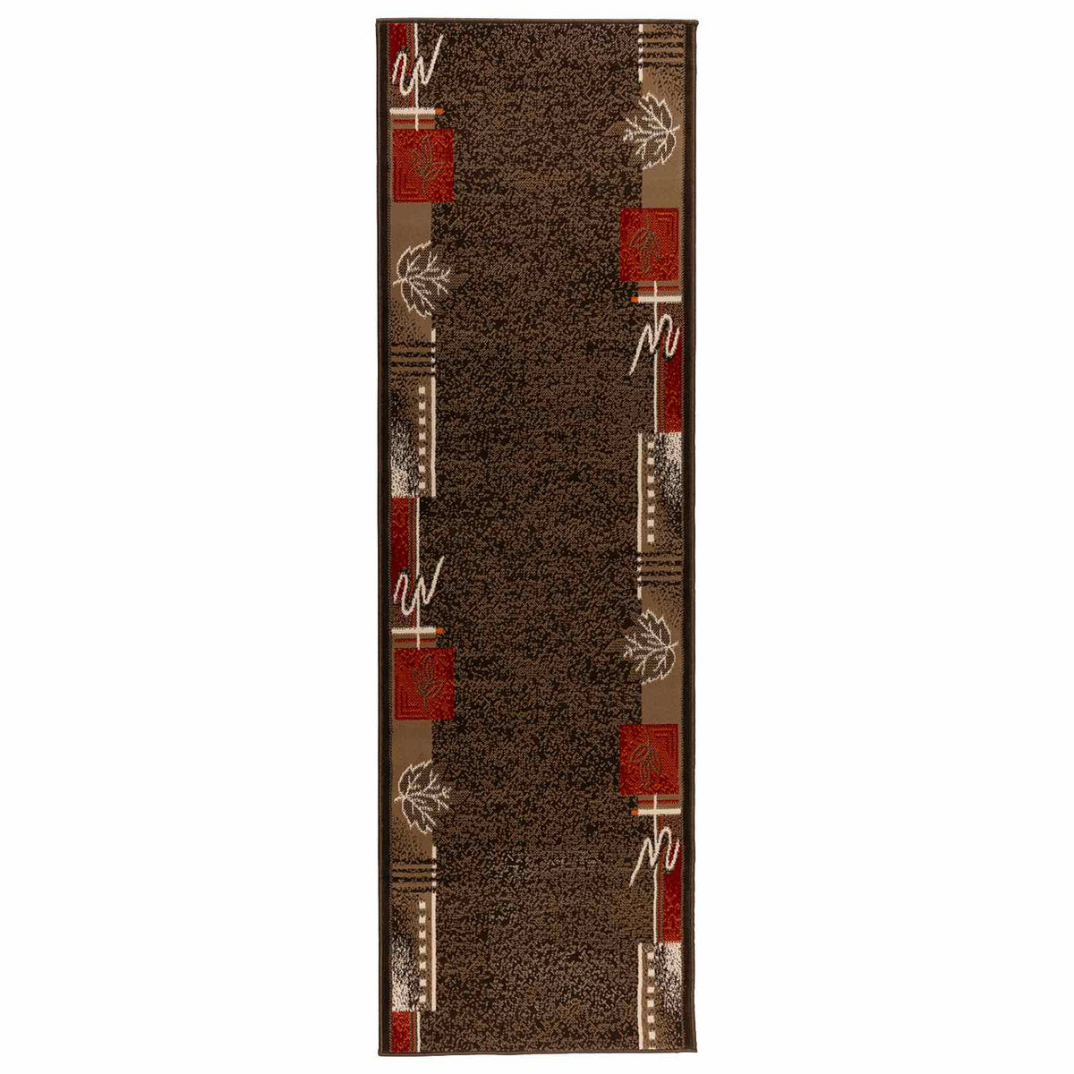 vidaXL Runner Rug FLORNES Woven Brown PP 7 mm