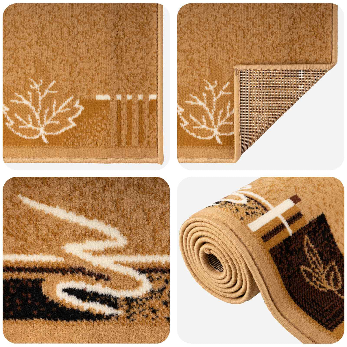 vidaXL Runner Rug FLORNES Woven Beige PP 7 mm