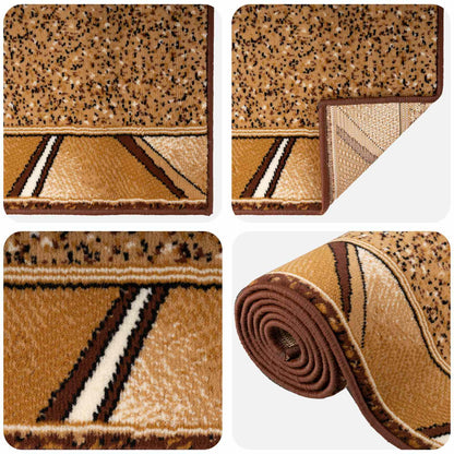 vidaXL Runner Rug FLORNES Woven Beige PP 7 mm