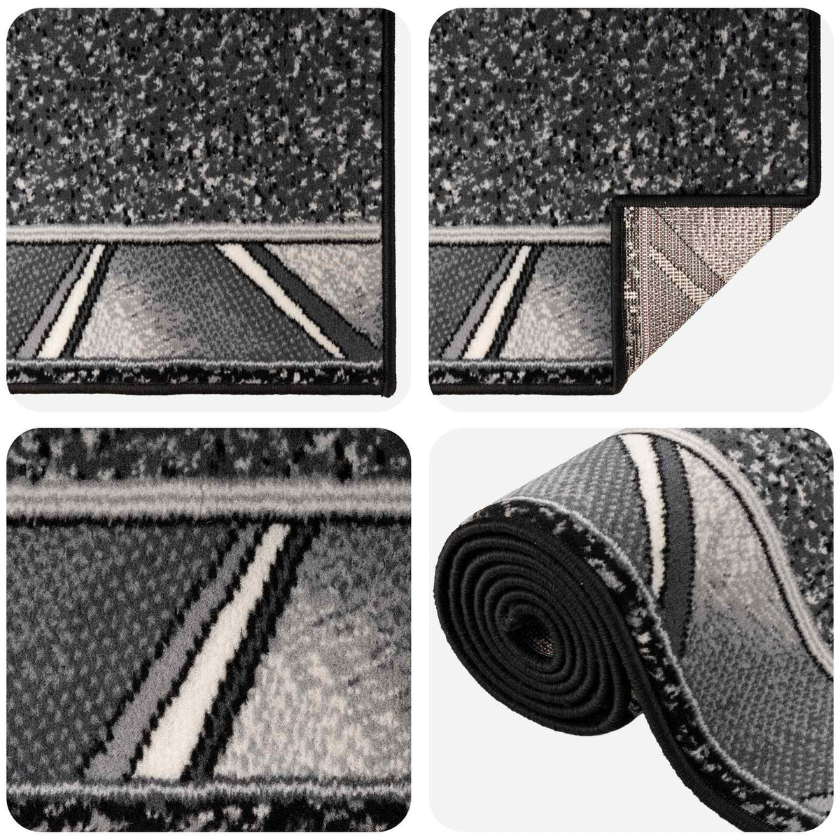 vidaXL Runner Rug FLORNES Woven Grey PP 7 mm