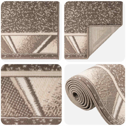 vidaXL Runner Rug FLORNES Woven Taupe PP 7 mm