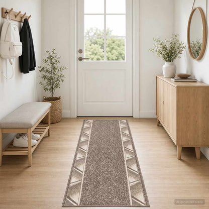 vidaXL Runner Rug FLORNES Woven Taupe PP 7 mm