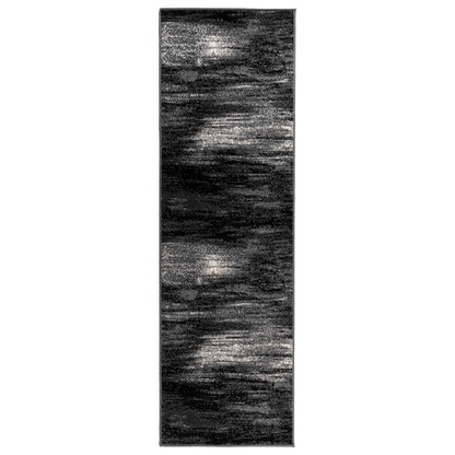 vidaXL Runner Rug FLORNES Woven Black PP 7 mm
