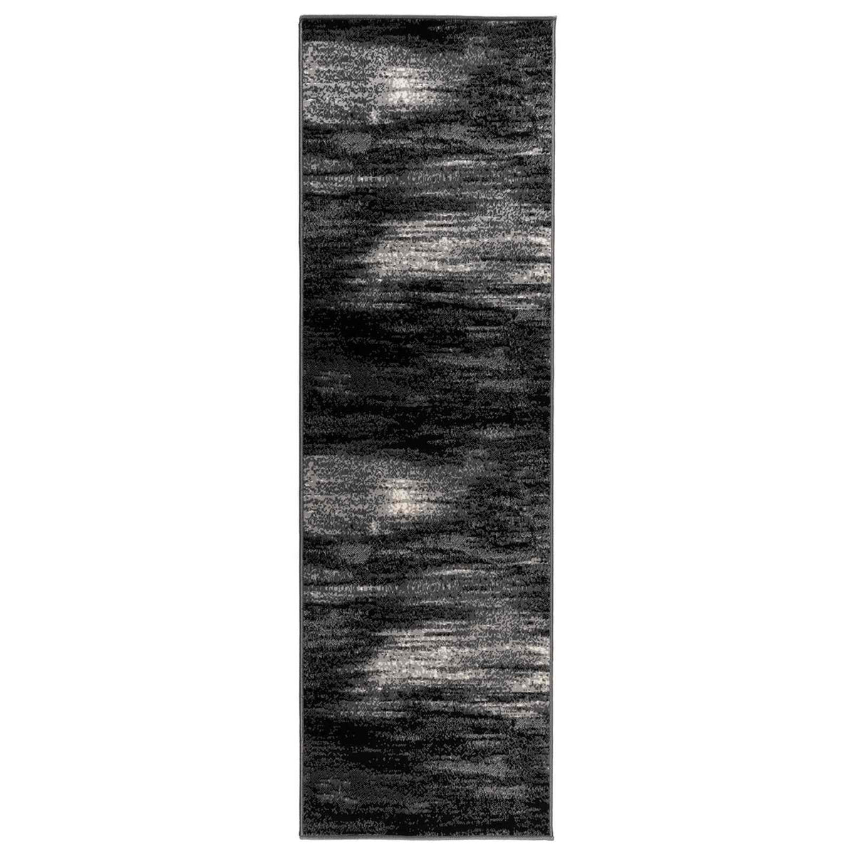vidaXL Runner Rug FLORNES Woven Black PP 7 mm