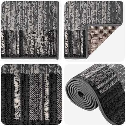 vidaXL Runner Rug FLORNES Woven Grey PP 7 mm