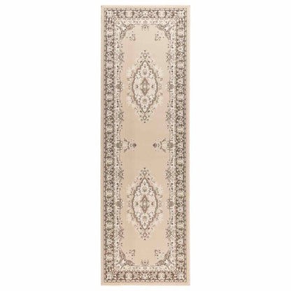 vidaXL Runner Rug FLORNES Woven Ecru PP 7 mm