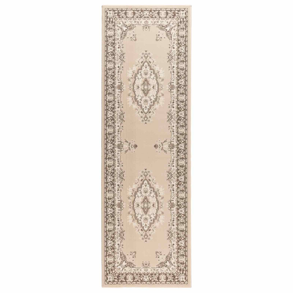 vidaXL Runner Rug FLORNES Woven Ecru PP 7 mm