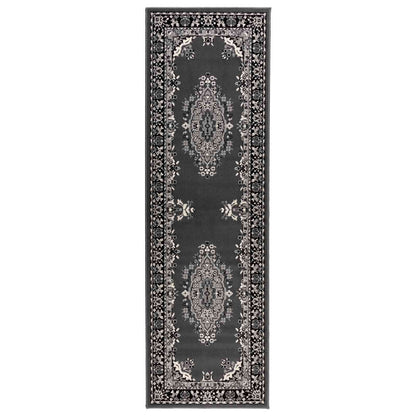 vidaXL Runner Rug FLORNES Woven Grey PP 7 mm