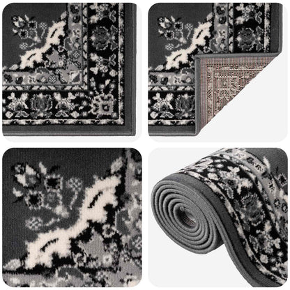 vidaXL Runner Rug FLORNES Woven Grey PP 7 mm