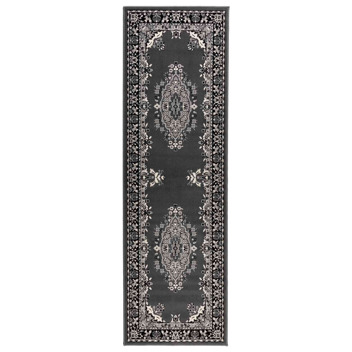 vidaXL Runner Rug FLORNES Woven Grey PP 7 mm