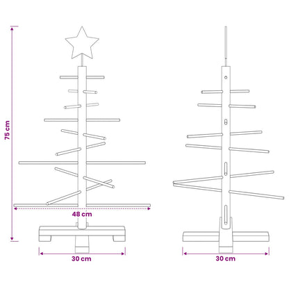 vidaXL Wooden Christmas Tree 75 cm Bamboo and Solid Pine Wood