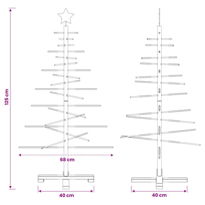 vidaXL Wooden Christmas Tree 125 cm Bamboo and Solid Pine Wood