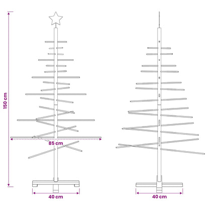 vidaXL Wooden Christmas Tree 150 cm Bamboo and Solid Pine Wood
