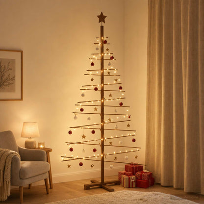 vidaXL Wooden Christmas Tree 180 cm Bamboo and Solid Pine Wood