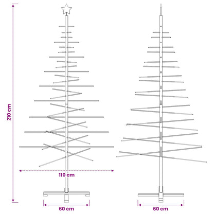 vidaXL Wooden Christmas Tree 210 cm Bamboo and Solid Pine Wood