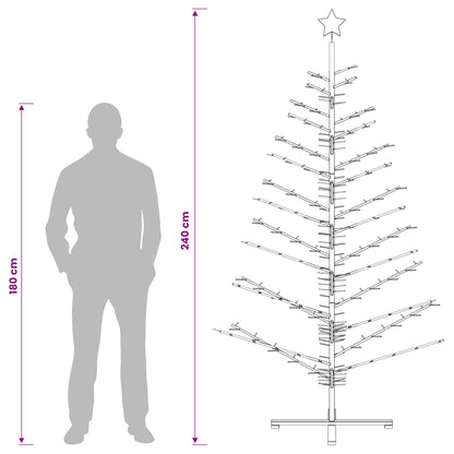 vidaXL Wooden Christmas Tree 240 cm Bamboo and Solid Pine Wood Brown