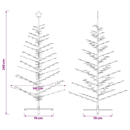 vidaXL Wooden Christmas Tree 240 cm Bamboo and Solid Pine Wood Brown