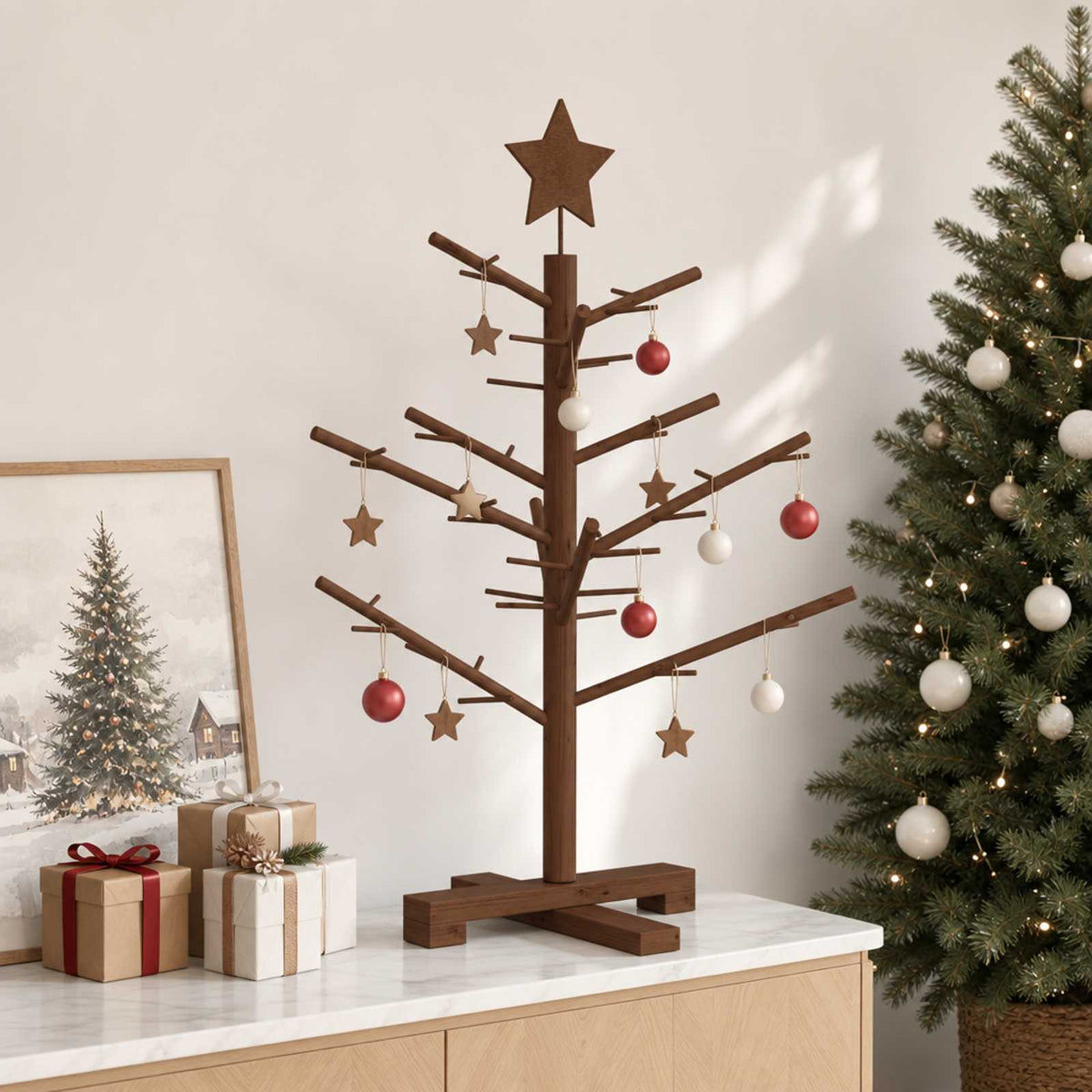 vidaXL Wooden Christmas Tree 75 cm Bamboo and Solid Pine Wood