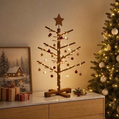 vidaXL Wooden Christmas Tree 75 cm Bamboo and Solid Pine Wood