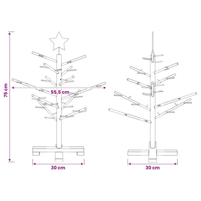 vidaXL Wooden Christmas Tree 75 cm Bamboo and Solid Pine Wood