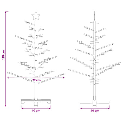 vidaXL Wooden Christmas Tree 125 cm Bamboo and Solid Pine Wood
