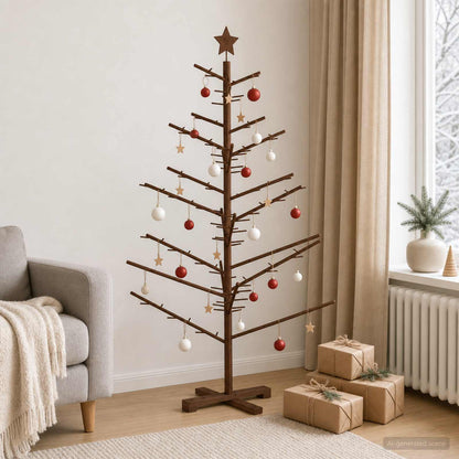 vidaXL Wooden Christmas Tree 150 cm Bamboo and Solid Pine Wood