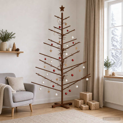 vidaXL Wooden Christmas Tree 180 cm Bamboo and Solid Pine Wood