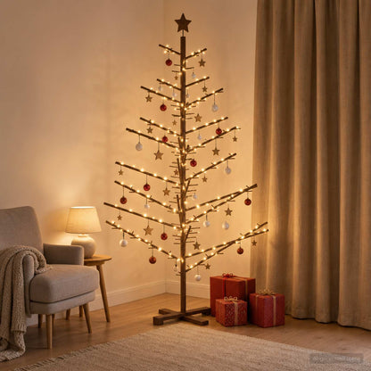 vidaXL Wooden Christmas Tree 180 cm Bamboo and Solid Pine Wood