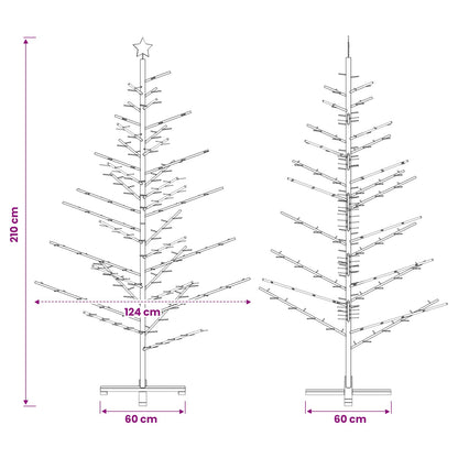 vidaXL Wooden Christmas Tree 210 cm Bamboo and Solid Pine Wood