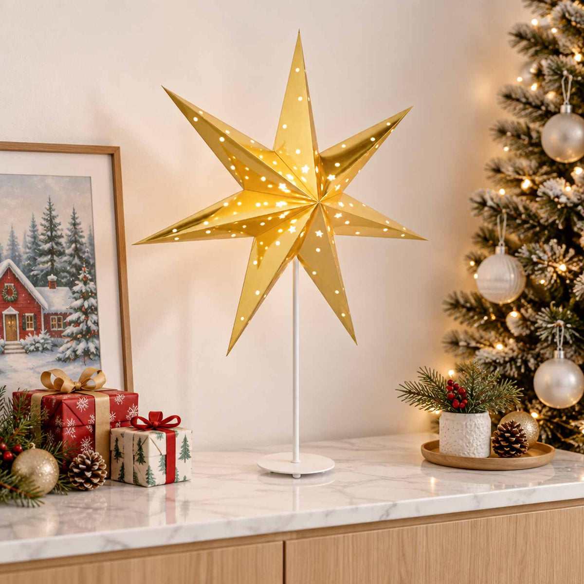 vidaXL Christmas Lighting RAAHE Warm White 35 x 15 x 55 cm