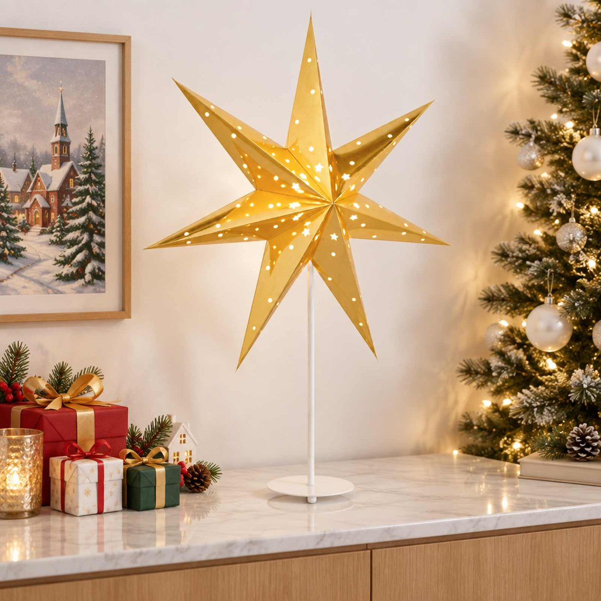 vidaXL Christmas Lighting RAAHE Warm White 55 x 15 x 70 cm