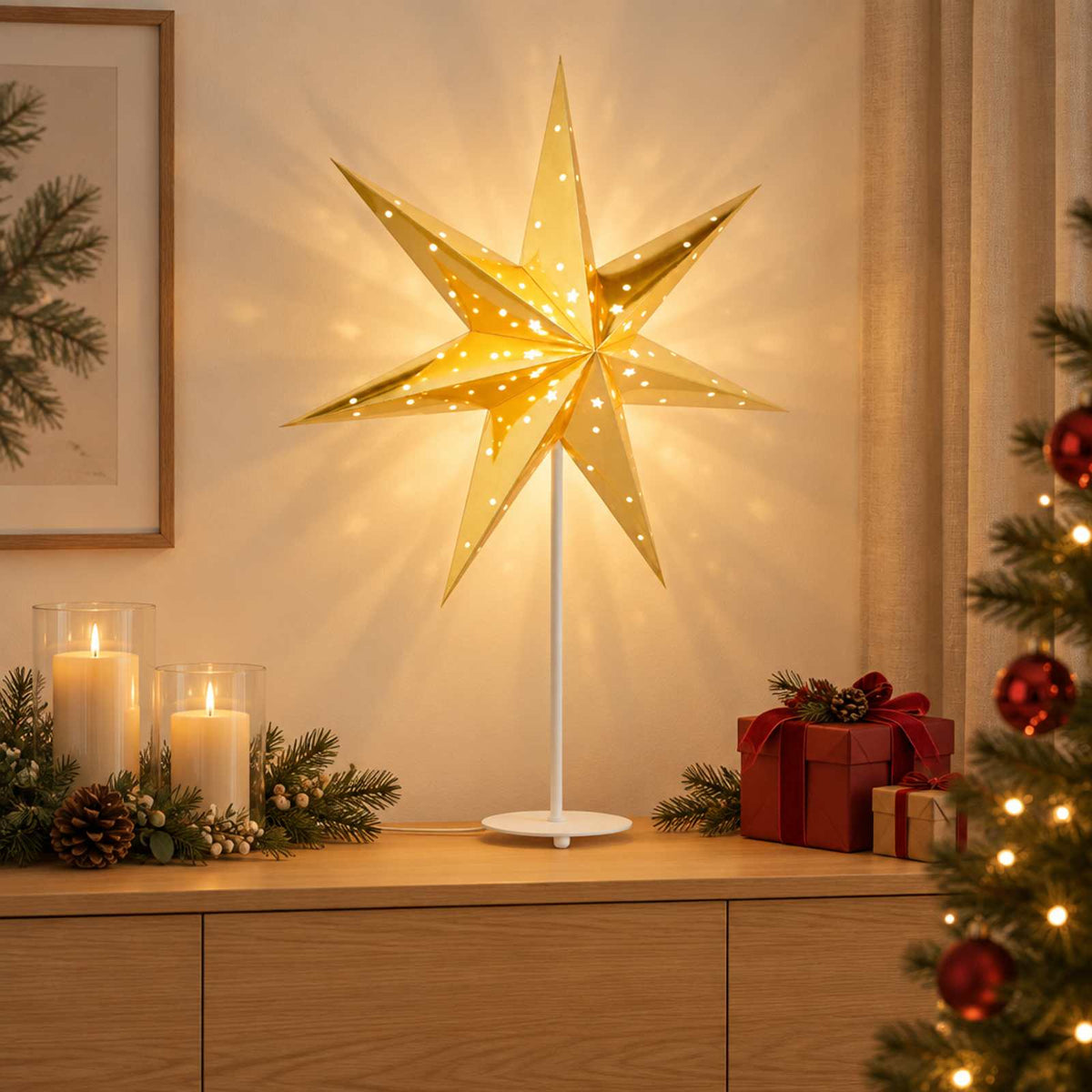 vidaXL Christmas Lighting RAAHE Warm White 55 x 15 x 70 cm