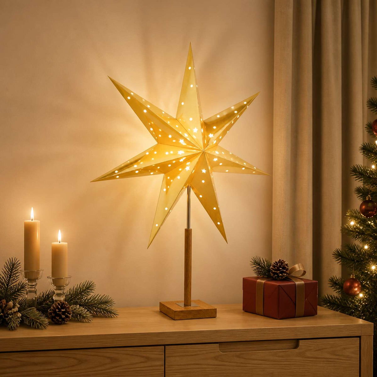 vidaXL Christmas Lighting RAAHE Warm White 35 x 15 x 55 cm