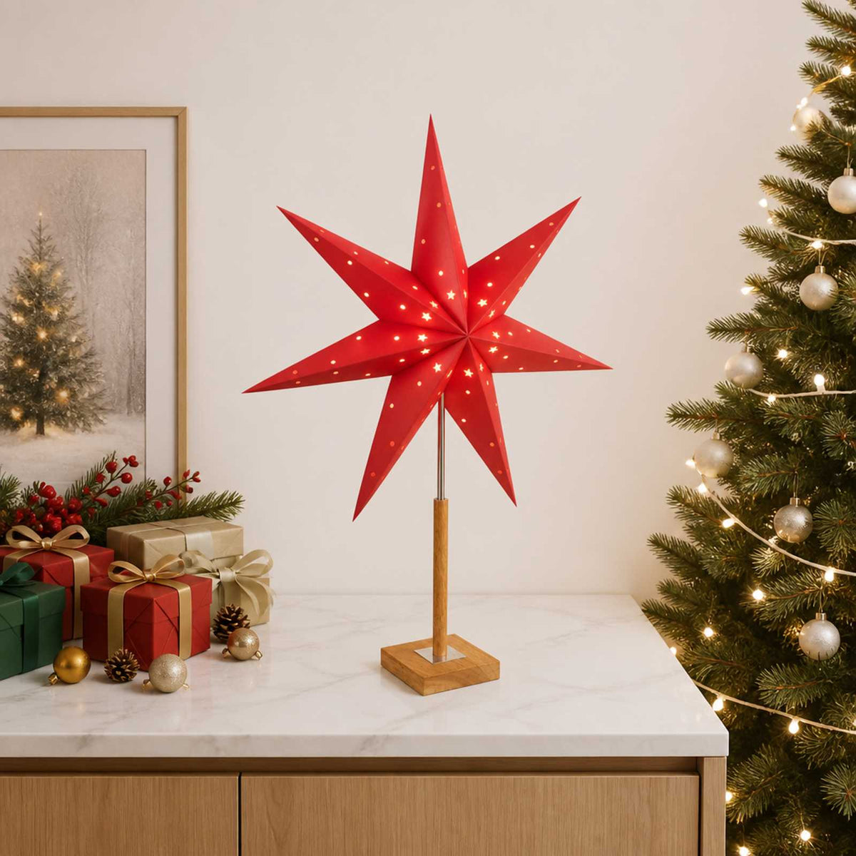 vidaXL Christmas Lighting RAAHE Warm White 35 x 15 x 55 cm