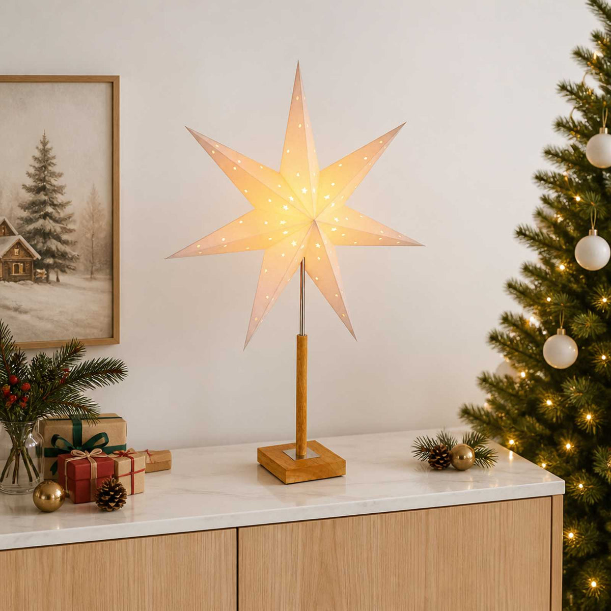 vidaXL Christmas Lighting RAAHE Warm White 35 x 15 x 55 cm