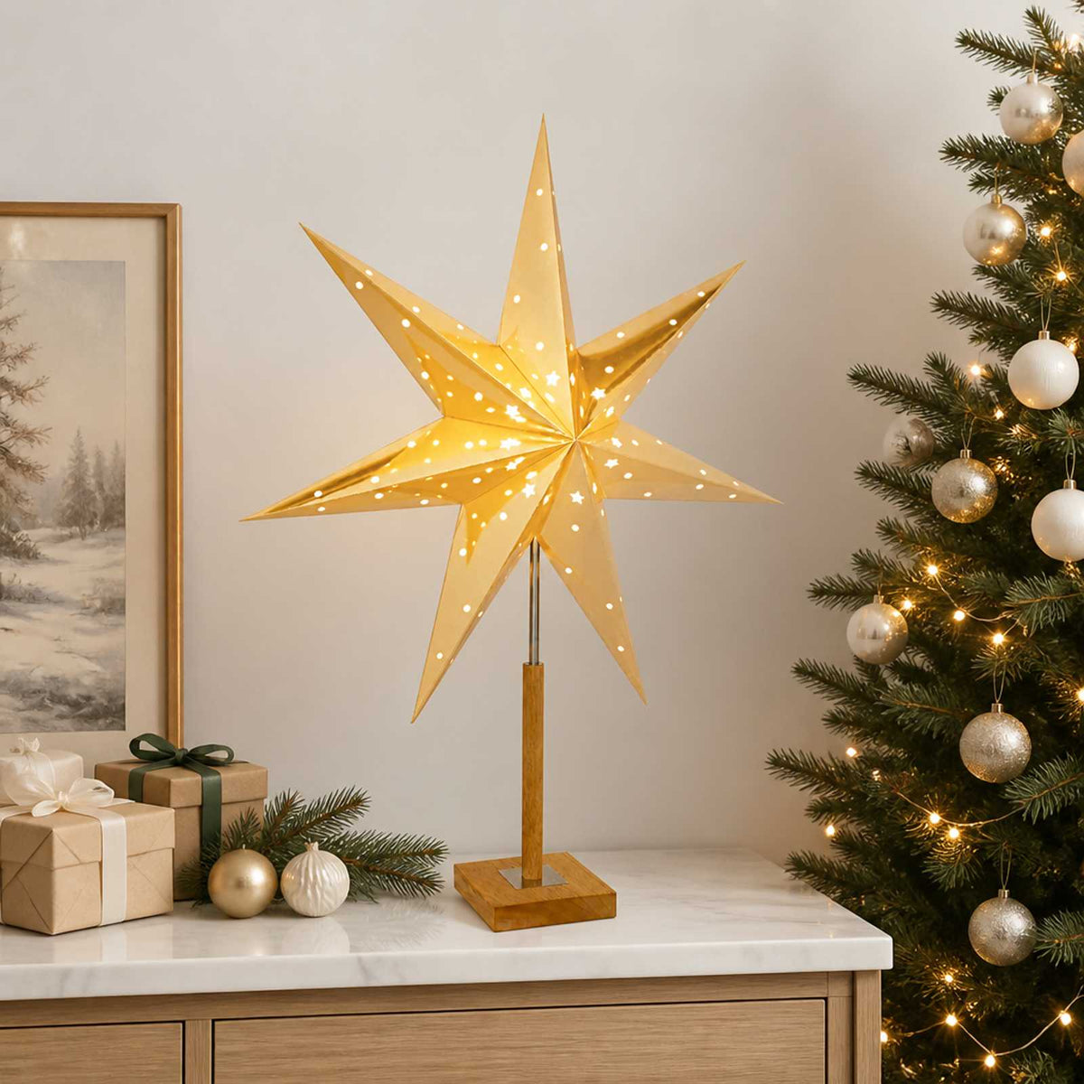 vidaXL Christmas Lighting RAAHE Warm White 55 x 15 x 70 cm