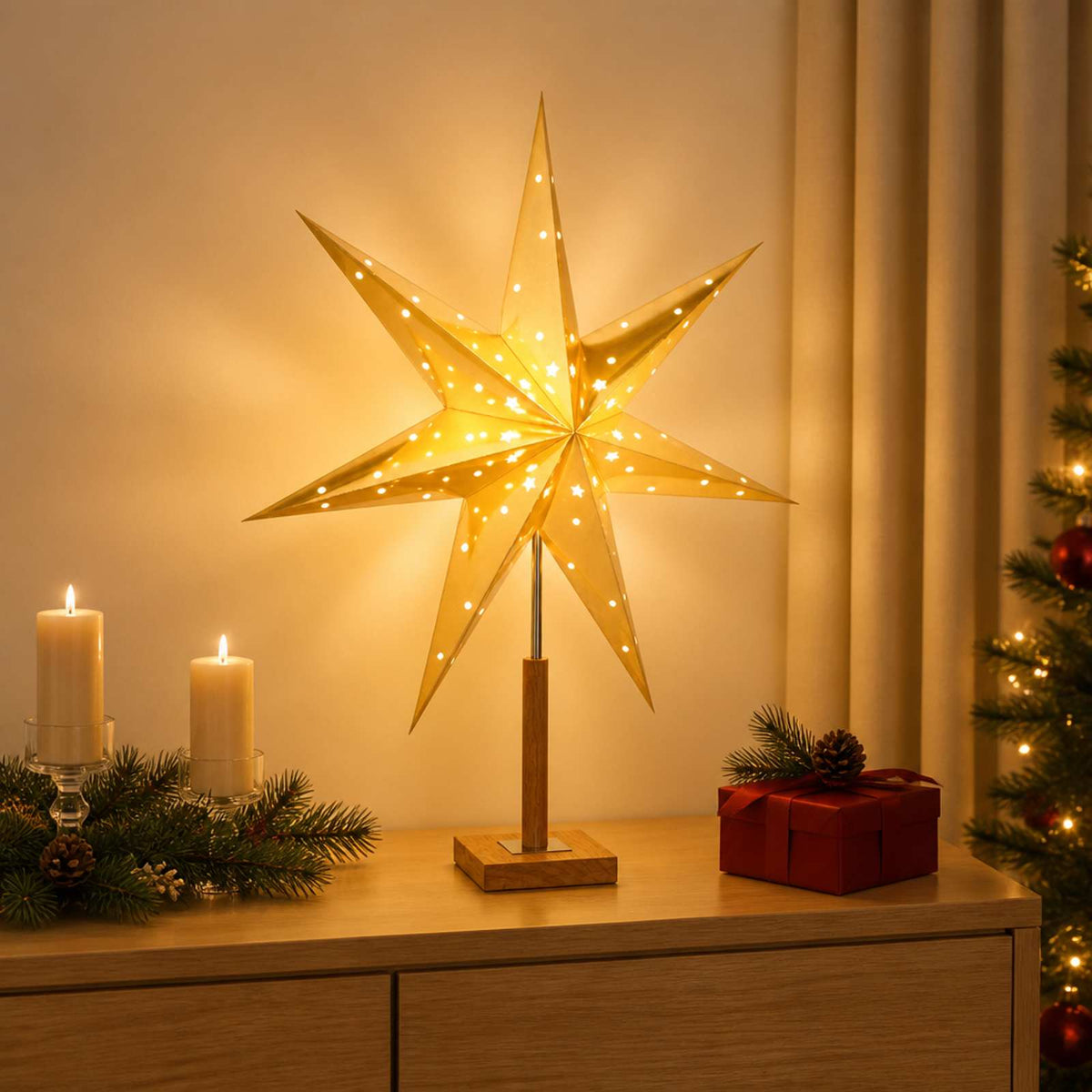 vidaXL Christmas Lighting RAAHE Warm White 55 x 15 x 70 cm