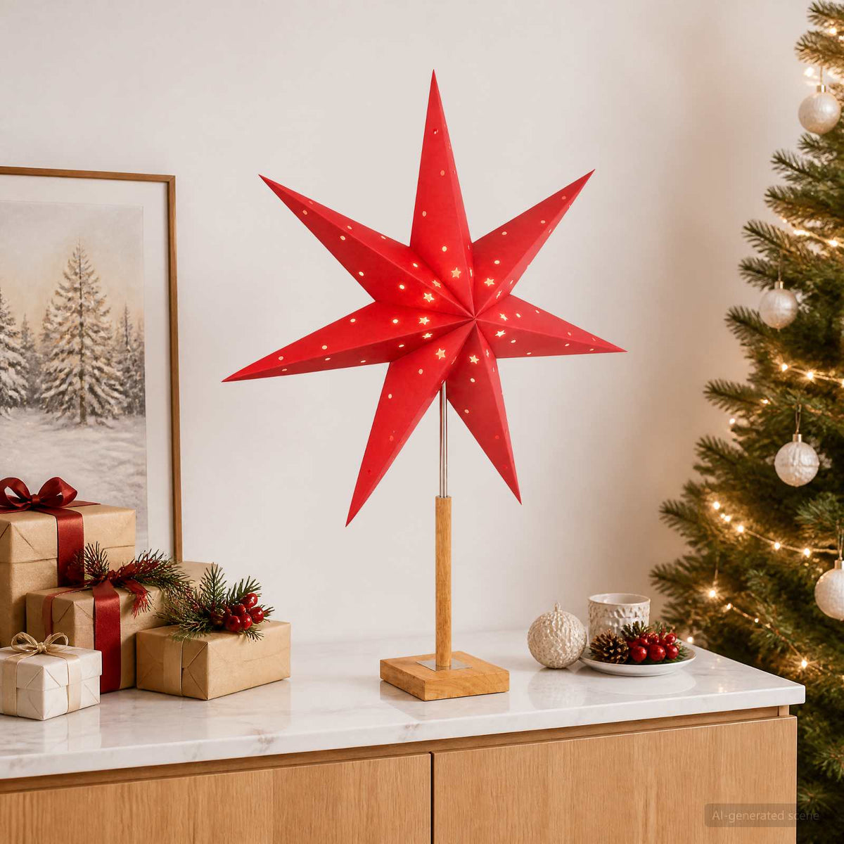 vidaXL Christmas Lighting RAAHE Warm White 55 x 15 x 70 cm