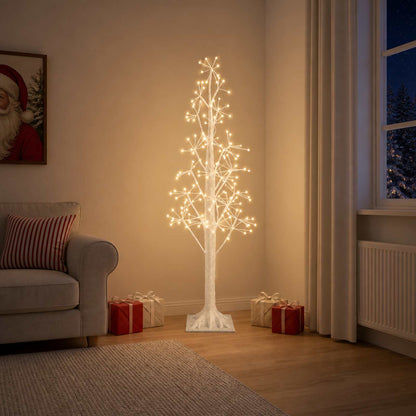 vidaXL Starburst Christmas Tree White 17 x 17 x 150 cm Plastic