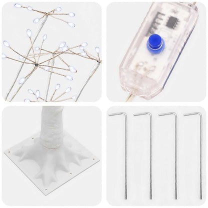 vidaXL Starburst Christmas Tree White 17 x 17 x 150 cm Plastic